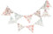 LOVENJOY Fabric Bunting Banner Floral Vintage Cotton Triangle Flag for Birthday Garden Wedding Tea Party Decoration