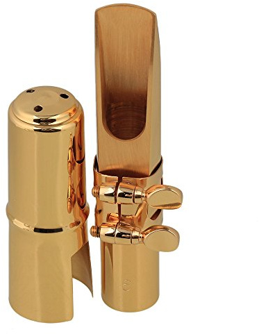 Yibuy B-flat Tenor Sax Saxophone Metal Mouthpiece Size #6 Gold Plated