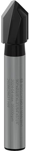 Bosch Professional 2608628631 Fräser V-Nut, Hartmetall, für Oberfräse, 90 Grad