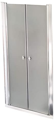 HOME DELUXE - Duschabtrennung LAVEA - Milchglas - Maße: 80 x 195 cm - 6 mm nanobeschichtetes Sicherheitsglas, inkl. Scharniere und Montagematerial I - Duschtür Pendeltür Duschtrennwand Nischentür