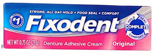 Fixodent Denture Adhesive Cream Original 0.75 Oz Pack Of 4