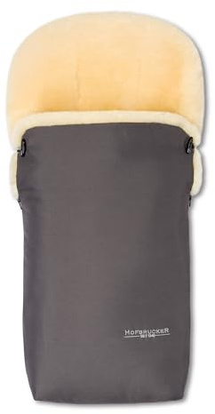 Hofbrucker Lammfell-Fußsack Putzi Kinderwagen, Buggy/Winterfußsack wind- & wasserabweisend/Warmer Fußsack Oberteil abnehmbar/echtes Lammfell/Made in Germany