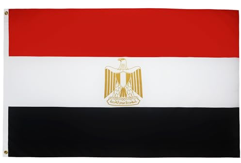 AZ FLAG - Flagge Ägypten - 90x60 cm - Arabische Republik Ägypten Fahne 100% Polyester mit Messing-Ösen - 50g