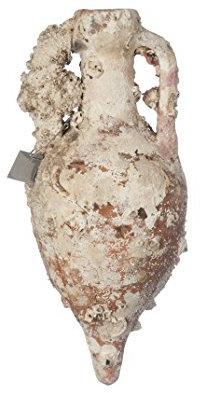 Ánfora Creta MD4 34x15cm Antiguas con Vida Marina para decoración Marinera. Decoración hogar, decoración Jardin, decoración Exterior, Regalos Originales.