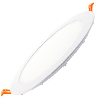 LEDKIA LIGHTING - Placa LED 18W Circular Foco Downlight Empotrable Plano | Luz Neutra 4000K | 1400 lm | Ángulo 120º | Alto rendimiento cromático, Blanco Neutro, Aluminio