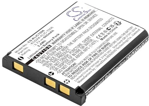 Battery for KODAK KLIC-7006 3.7V 660mAh