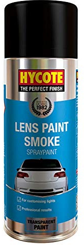 Hycote Vernice Spray Fumé per Fanali 400 ml, Effetto Smoke, Trasparente Scuro, Asciugatura Rapida, Finitura Semilucida per Fari e Luci Auto