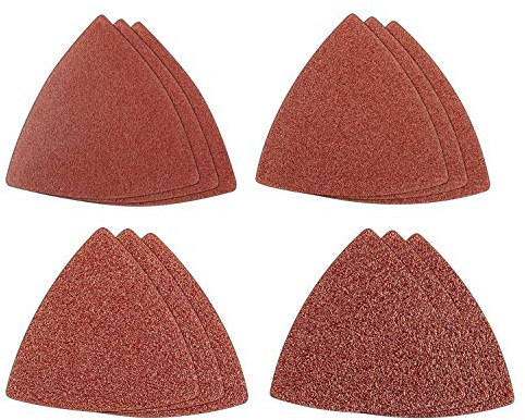 Genesis GAMT701 Universal 12-Piece Hook-and-Loop Sandpaper Assortment with 3 60-Grit, 3 80-Grit, 3 120-Grit, and 3 240-Grit