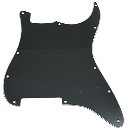 KAISH 11 Loch Strat Blank Pickguard ST Blank Scratch Plate Keine Tonabnehmerlöcher für USA/Mexiko Stratocaster/Strat Schwarz 3-lagig