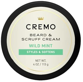 Cremo Beard & Scruff Cream, Wild Mint, 4 Ounce (Pack of 1) - Soothe Beard Itch, Condition and Offer Light-Hold Styling for Stubble and Scruff (Product Packaging May Vary)