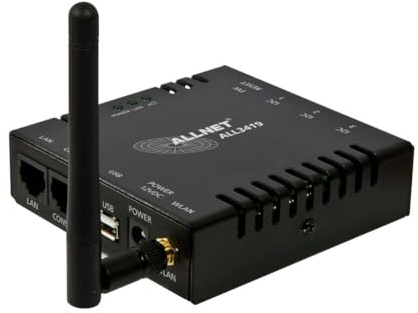 ALLNET MSR Zentrale ALL3419 inkl. 3 Sensor Ports & WLAN & Temperaturfühler ALL3006 für IP Gebäude Automation