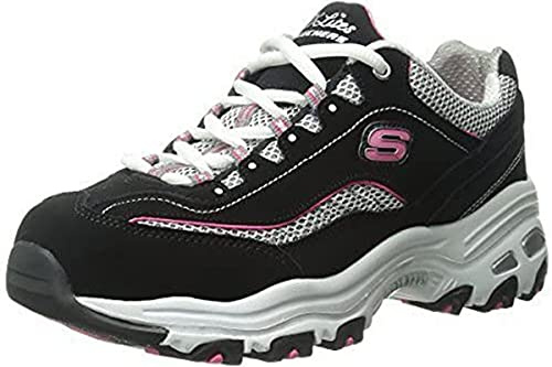 Skechers D'Lites Biggest Fan Baskets Femme, Noir Bkwp, 38 EU