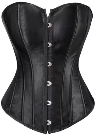 Jutrisujo Corset Bustier Femme Sexy Lingerie Top Burlesque Grande Taille Vintage Noir S