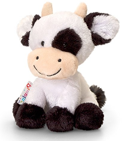 Lashuma Plüschtier Kuh Daisy, Schwarz - Weißes Kälbchen, Kuscheltier Pippins 14 cm