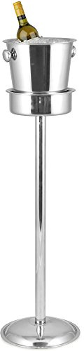 bar@drinkstuff Tulip Wine Bucket with Pipe Stand Stainless Steel Standing Ice Cooler for Champagne Prosecco Bottles