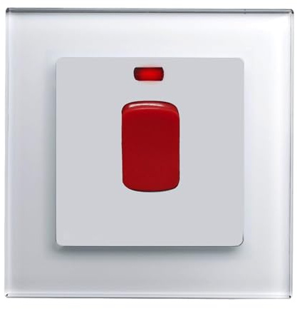 Retrotouch 45A Cooker switch with Neon DP, White PG