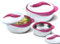Pinnacle Servierschüssel für Salat/Suppenteller – Thermo-Schüssel mit Deckel – tolle Schüssel für den Urlaub, Abendessen und Party, 3 Stück (Lila)