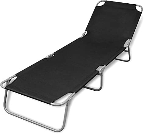 vidaXL Klappbare Sonnenliege mit Einstellbarer Rückenlehne schwarz