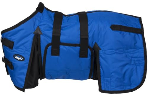 Tough1 600D Miniature Stable Blanket with Belly Wrap - Royal Blue - 45