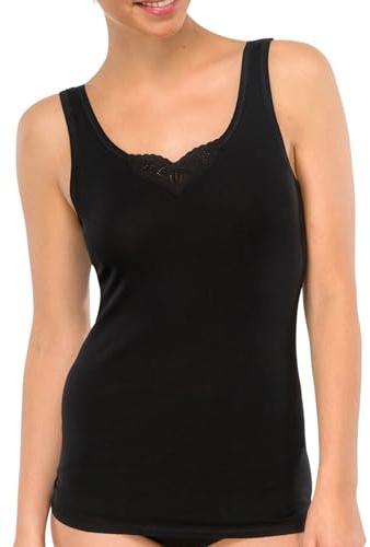 Schiesser - Haut thermique Femme - Trägertop (2er Pack) - Noir (schwarz 000) - FR : 44 (Taille fabricant : 42)