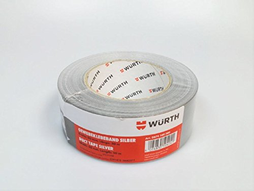 Würth cinta de tela de poliéster 50mx50 millimeter plata (4024835504041) cinta gaffa