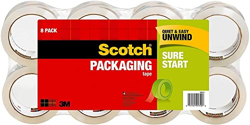 Scotch resistente envío embalaje cinta, 1,88 pulgadas x 43,7 m, 8 rollos