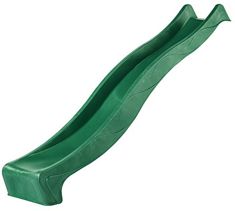 Children's Slide - Children's 10ft/ 3 Metre Heavy Duty Wavy Slide - Green, for playframes, climbing frames & playhouses including fixings.