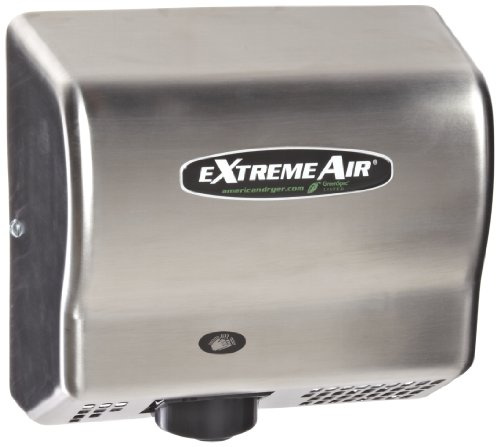 American Dryer ExtremeAir EXT7-SS Stainless Steel Cover High-Speed Automatic Hand Dryer, 12-15 Second Dries, 100-240V, 540W Maximum Power, 50/60Hz