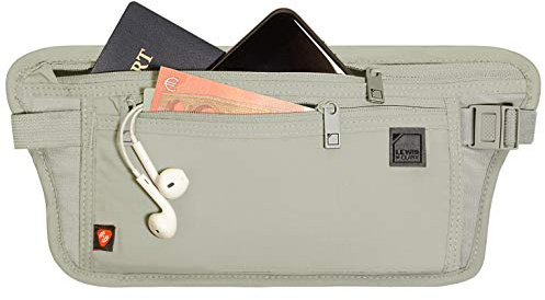 Lewis N. Clark Women's RFID Blocking Money Belt Travel Pouch + Credit Card, ID, Passport Holder for Women & Men, Taupe, One Size