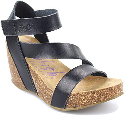 Blowfish Malibu Damen Hapuku Keilsandale, Farbe: Schwarz, 37 EU