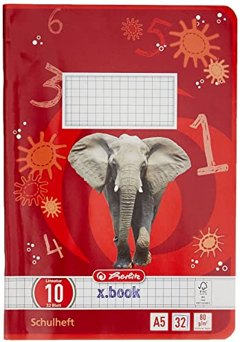 Herlitz Schulheft x.book A5, Lineatur 10, ab 2. Klasse, 32 Blatt, 1 Stück