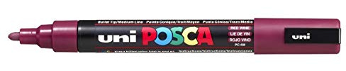 Uni Posca Marker PC-5M Paint Glass Pen Fine Bullet Tip 2.5mm Red Wine