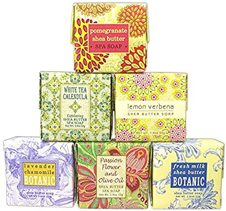 Bundle of 6 Greenwich Bay Trading Co. Soaps - 1.9oz Soaps in The Following Scents: Fresh Milk, Lemon Verbena, White Tea Calendula, Lavender Chamomile, Pomegranate Shea Butter, and Passion Flower and
