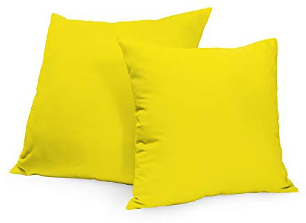 Rollmayer 2er Set Deko-Kissen Kissenhülle Kissenbezug Sofakissen Kollektion Vivid (Gelb 5, 40x40cm)