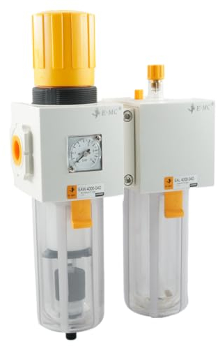 Wartungseinheiten, 2-teilig, Eco-Line, Druckregler, Öler, Druckminderer Druckluftregler mit Manometer (G 1/4 / manuelle Entwässerung)