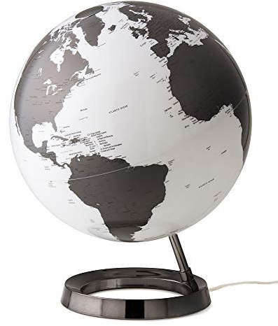 Tecnodidattica – Mappamondo Light&Colour Metal Charcoal | Luminoso, girevole, con cartografia Politica aggiornata | Lampada di design | Diametro 30 cm