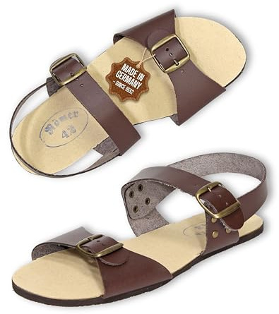 Aktiform remsandaler för damer & män I Barfota-sandaler av högkvalitativt läder i olika färger & storlekar I Unisex Jesus-tofflor med justerbara remmar I Halkfri gummiyttersula
