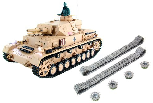 XciteRC 35512000 Remote-Controlled RC Tank Model Tank DAK Kampfwagen IV F-1 Ready to Race Professional 1:16