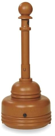 Örn 1206BROWN polyeten med hög täthet (HDPE) säker rökare cigarettbehållare, 5 liter kapacitet, 95 cm höjd, 38 cm diameter, brun