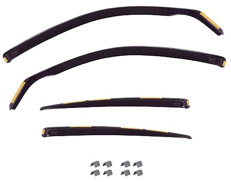 J&J AUTOMOTIVE Heko Déflecteurs d'Air et de Vent pour Audi A4 B6 / B7 Break 2000-2008, Lot de 4pcs, Teintés, Avant et Arrière, Aérodynamique