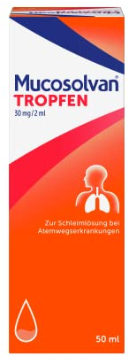 Mucosolvan® Tropfen | 50 ml | Hustenlöser bei Husten und festsitzendem Schleim | Mit Ambroxol für schnelle Hustenlinderung | Für die ganze Familie | Exakt dosierbar | Bei Erkältung oder Bronchitis