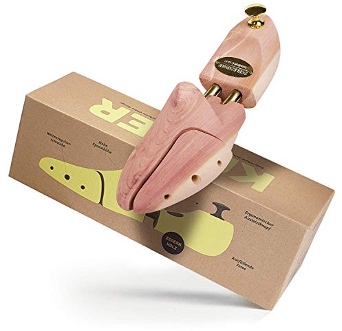 Schlesinger - Premium Schuhspanner aus edlem Zedernholz für Herrenschuhe. Modell Kaiser. Größe 41/42. Gold Knauf.