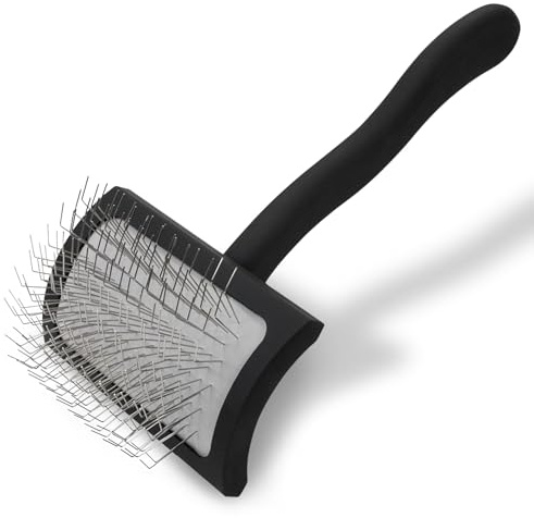 Chris Christensen Big K Dog Slicker Brush for Dogs (Goldendoodles, Labradoodles, Poodles), Groom Like a Professional, Fluff Detangle Style, Saves Time Energy, Black, Medium