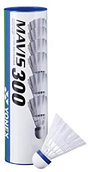 YONEX Mavis 300 Volani Badminton, Bianco, 78-Medium-Azzurro (6 pezzi per pacco)