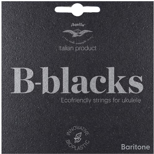 AQUILA B-Black Baritone Ukulele, 4-String Set, DGBE - D Bass (CAQ 184U)