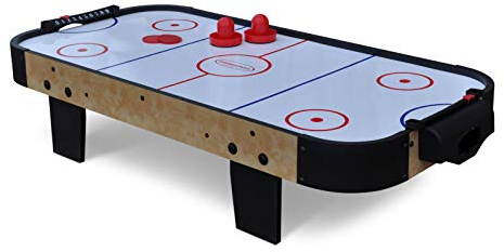 Gamesson Air Hockey Tabletop Game - 3' | Portable & Easy to Play, Battery Powered Fan Air Hockey Table | 2 Player Arcade Party Game with 2 Pushers & 2 Pucks | Fun Gift for Children, Kids & Adults