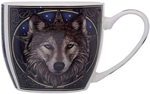Puckator Lisa Parker - Taza de porcelana con cabeza de lobo – Accesorios divertidos para el hogar – Regalos lindos para novia – Tazas grandes para hombres y mujeres bebidas calientes – Lindo regalo –