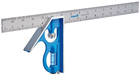 Empire Level E280 16-Inch Heavy Duty Professional Combination Square w/Etched Stainless Steel Blade and True BlueR Vial