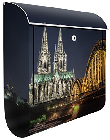Briefkasten mit Zeitungsrolle Kölner Dom 46cm x 39cm