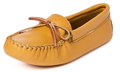 Minnetonka Men's Double Deerskin Softsole Moccasin,Natural Deerskin,10 M US